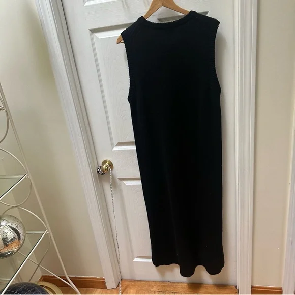 ME+EM wool cashmere sweater Dress Sleeveless Black Knit M/L - Picture 6 of 11